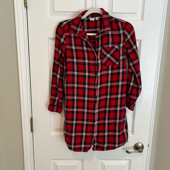 GAP Kids Red and Black Long Sleeve Plaid Dress Girls Size XL - Picture 6 of 13